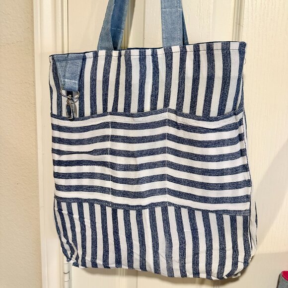 BUNDLE (2) New Hand Made Blue Jean Casual Everyday Shoulder Bag Handbag Boho - Picture 6 of 16